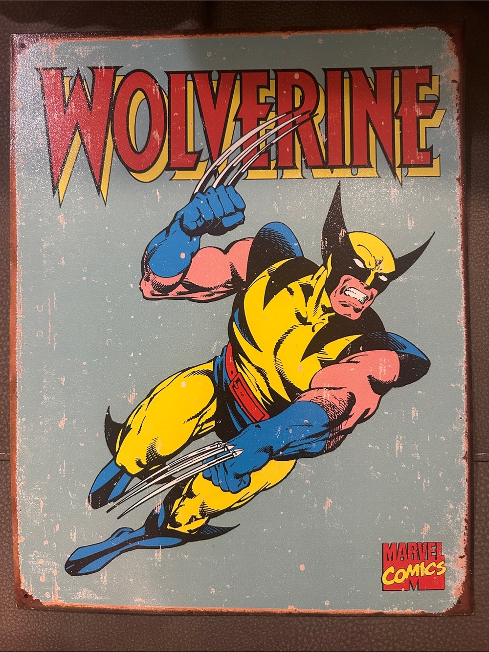 Wolverine Comic Art Panel – Blue and Yellow Home Art by Desperate Enterprises